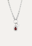 Ruman Pear Halo Tourmaline Gemstone Charm Pendant