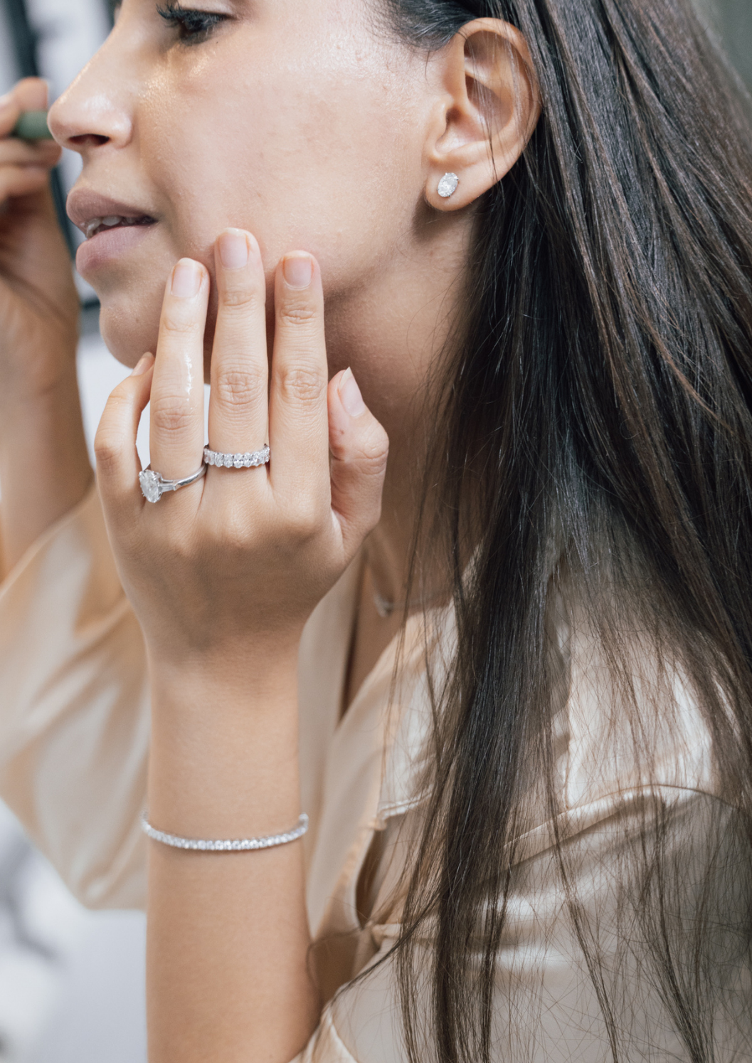 Elena Oval-Cut Diamond Stud Earrings - Daiya Jewels