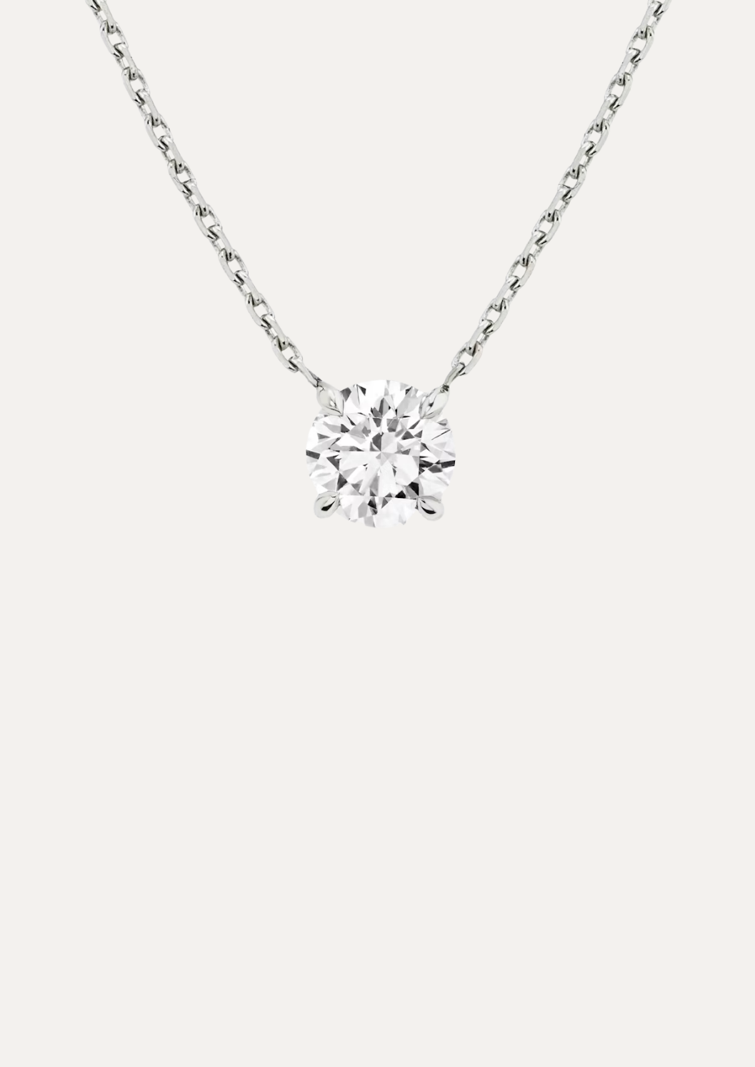 Lea Round Diamond Solitaire Necklace - Daiya Jewels