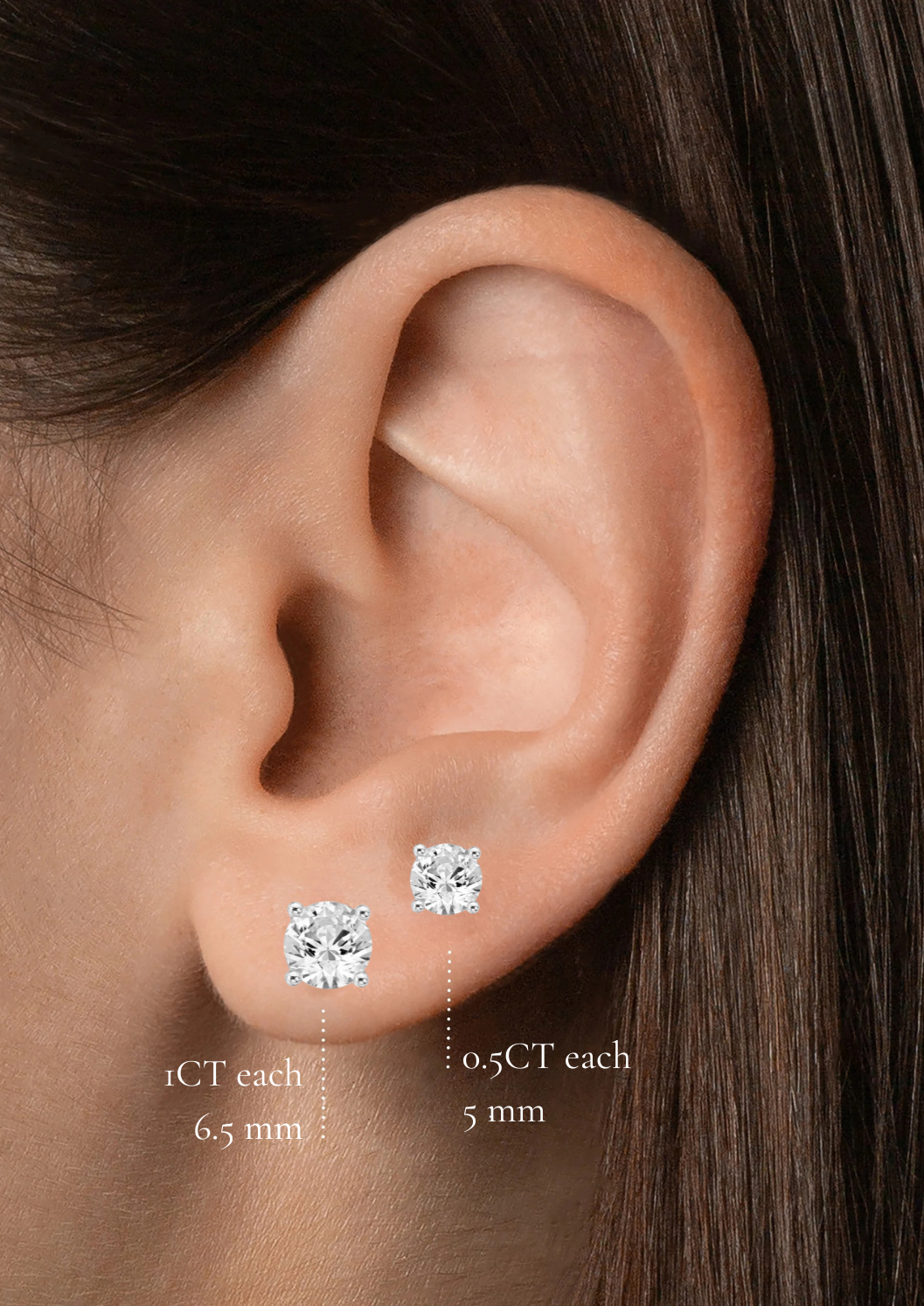 Lea Round-Cut Diamond Stud Earrings