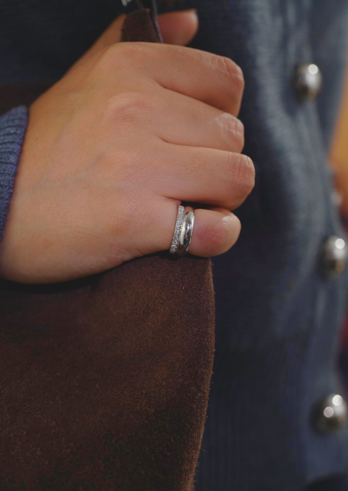 Selene Pavé Dome Pinky Ring Secondary image