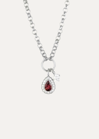 Ruman Pear Halo Tourmaline Gemstone Charm Pendant