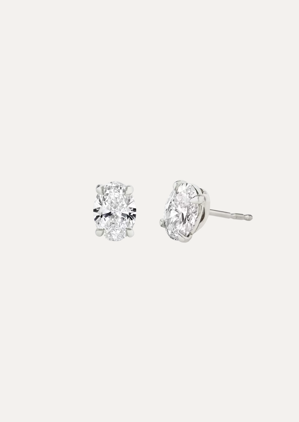 Elena Oval-Cut Diamond Stud Earrings - Daiya Jewels 