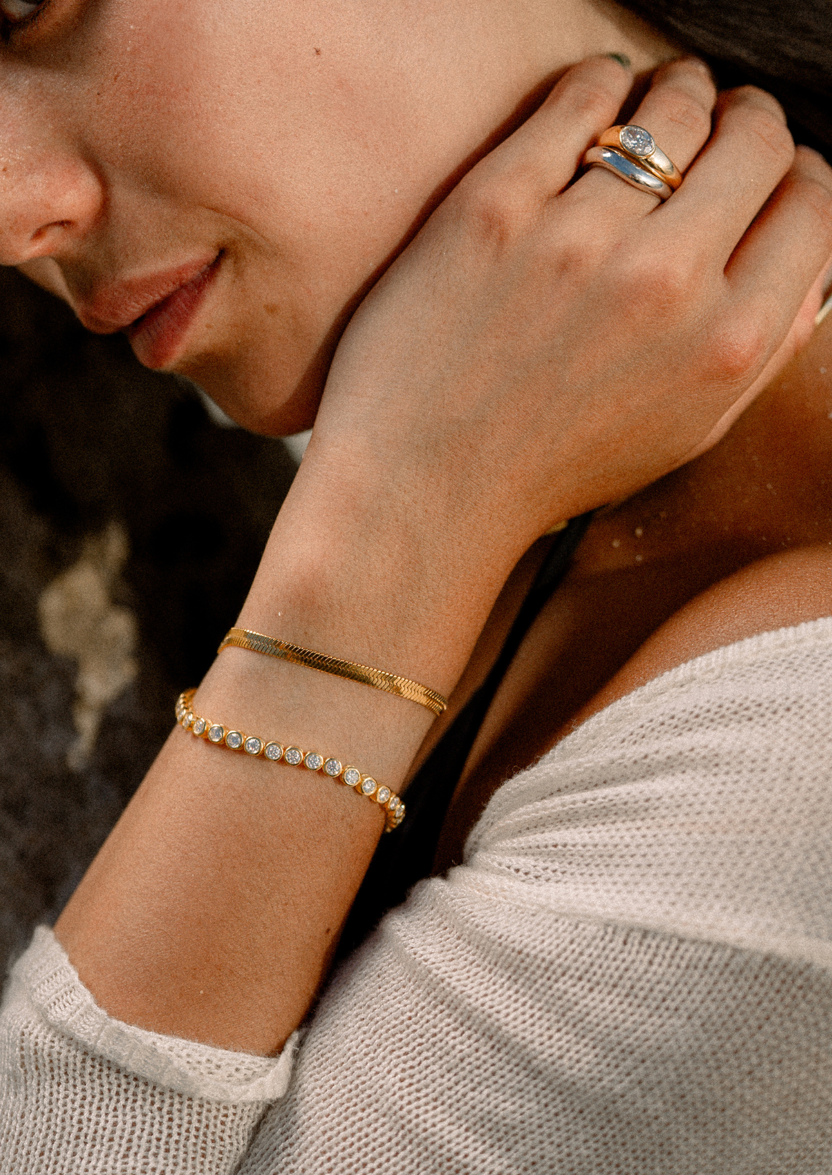 Naiade Round-Cut Bezel Tennis Bracelet