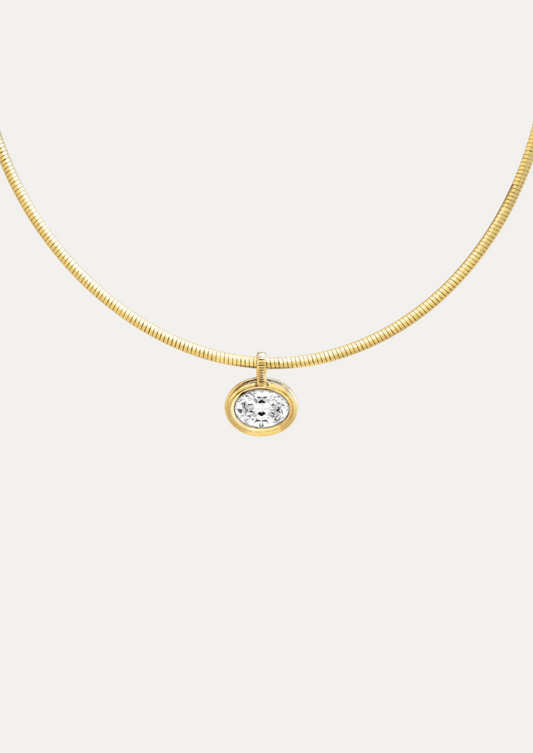 Mara Pendant Oval-Cut Diamond Necklace