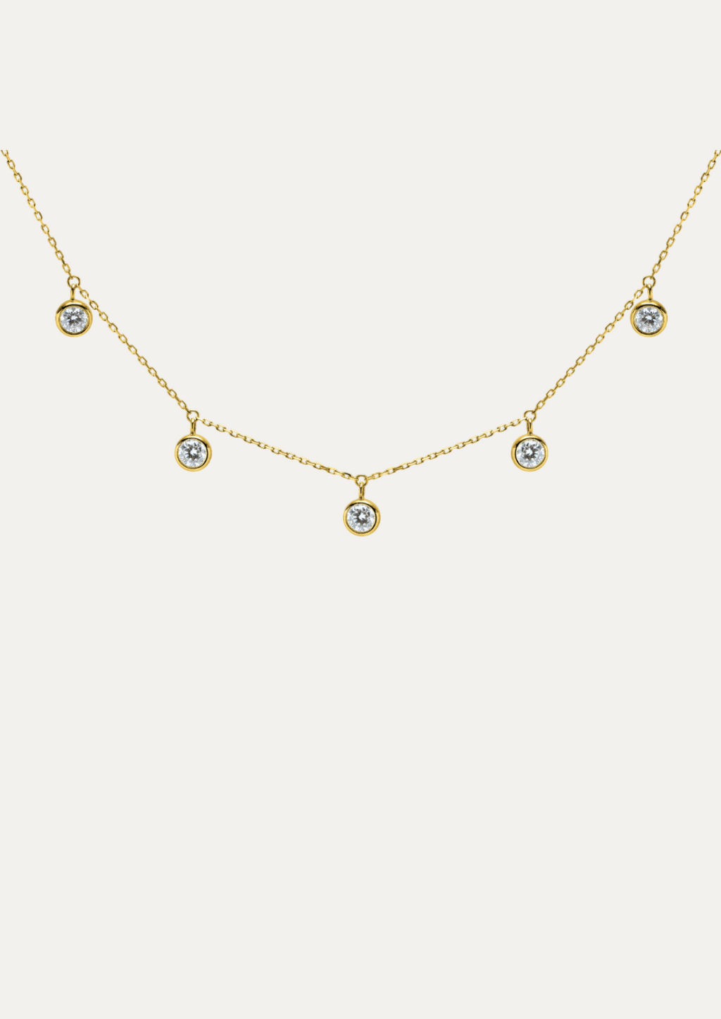 Naiade Round-Cut Diamond Bezel Necklace