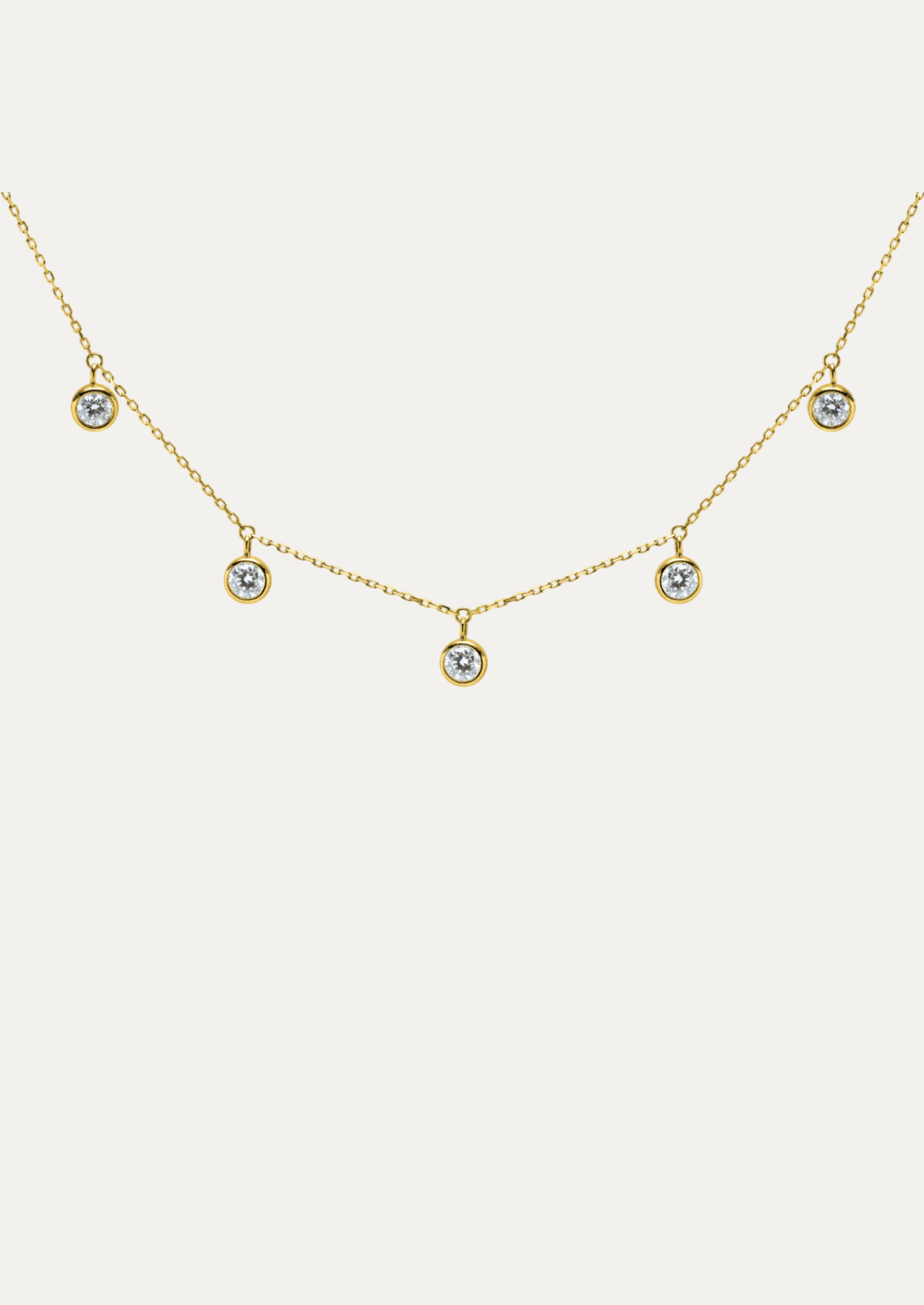 Naiade Round-Cut Diamond Bezel Necklace