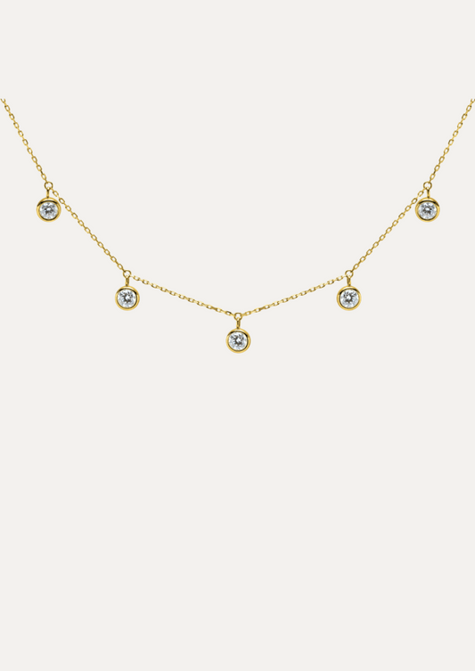 Naiade Round-Cut Diamond Bezel Necklace