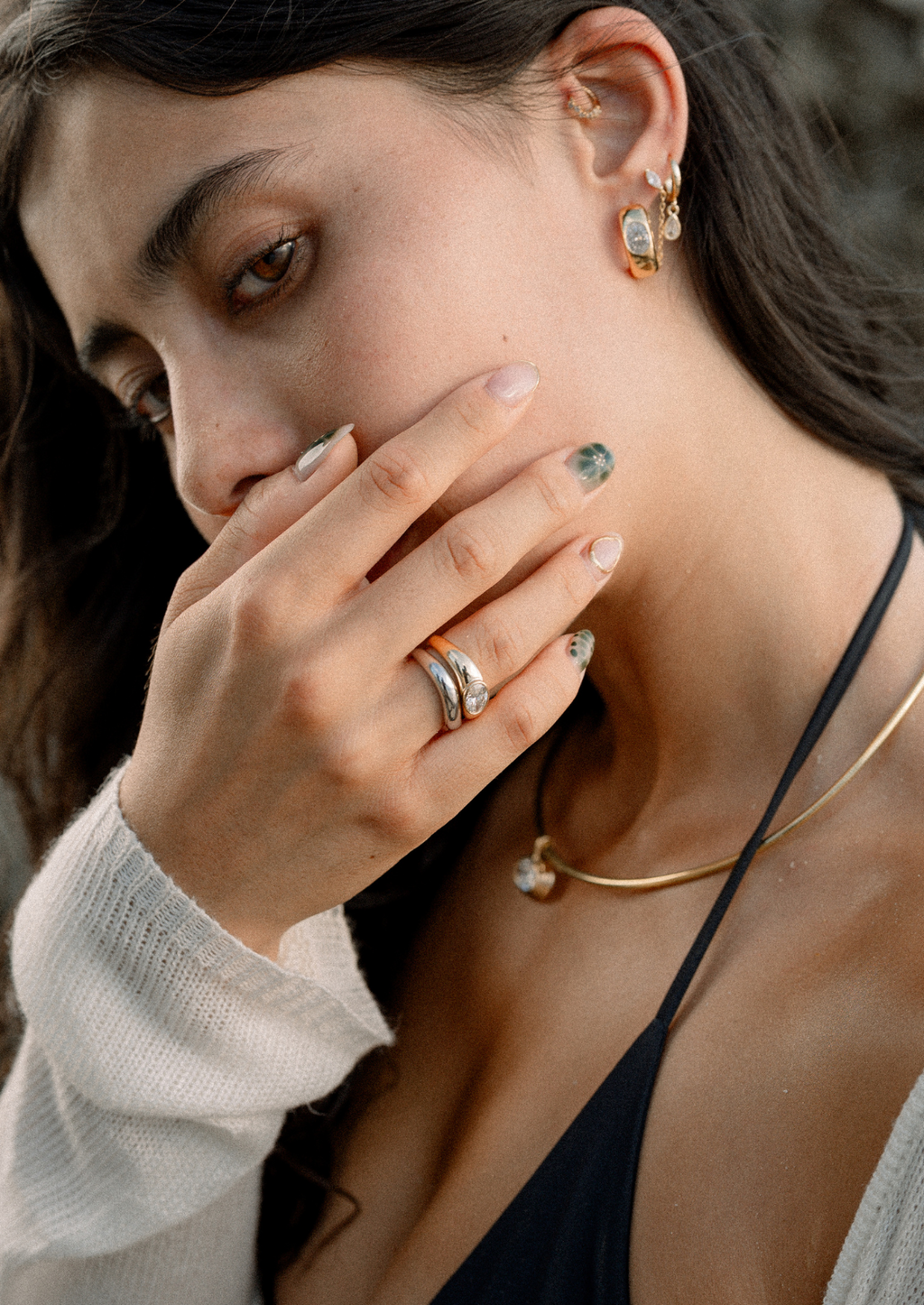 La Vague Ovale Dome Diamond Ring