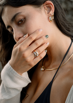 La Vague Ovale Dome Diamond Ring