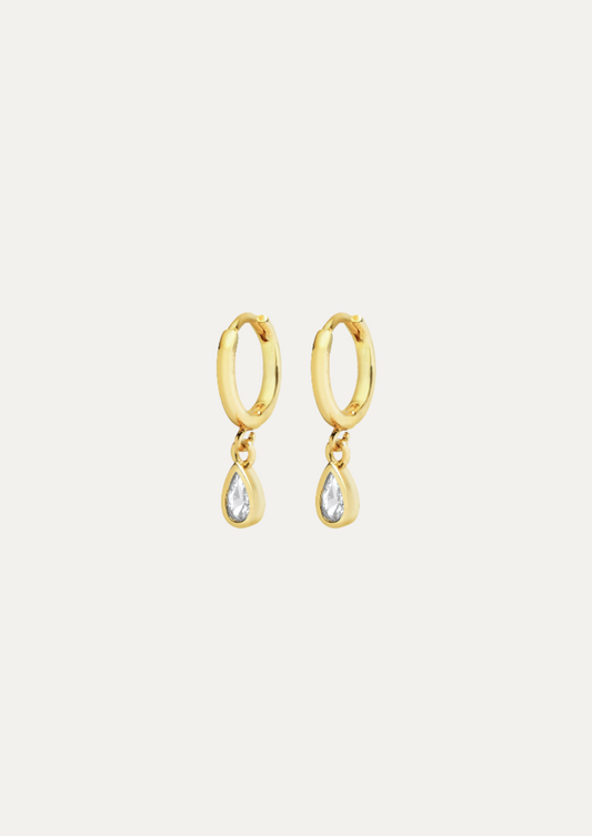 Danae Pear-Cut Bezel Pendant Earrings