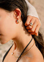 Danae Pear-Cut Bezel Pendant Earrings