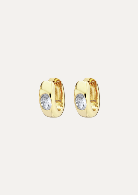 Mara Oval-Cut Dome Diamond Earrings