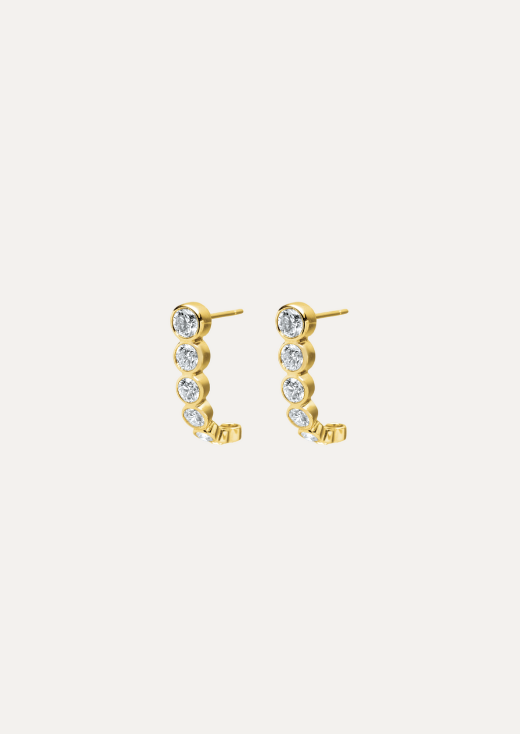 Naiade Graduated Bezel Diamond Earrings