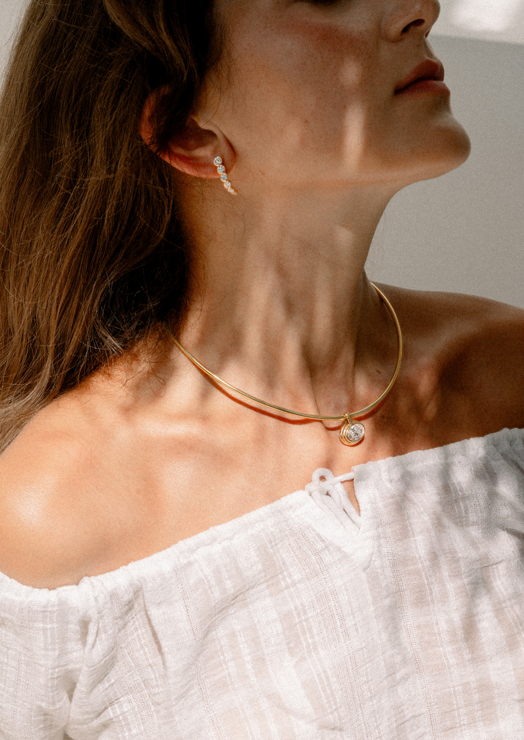 Naiade Graduated Bezel Diamond Earrings