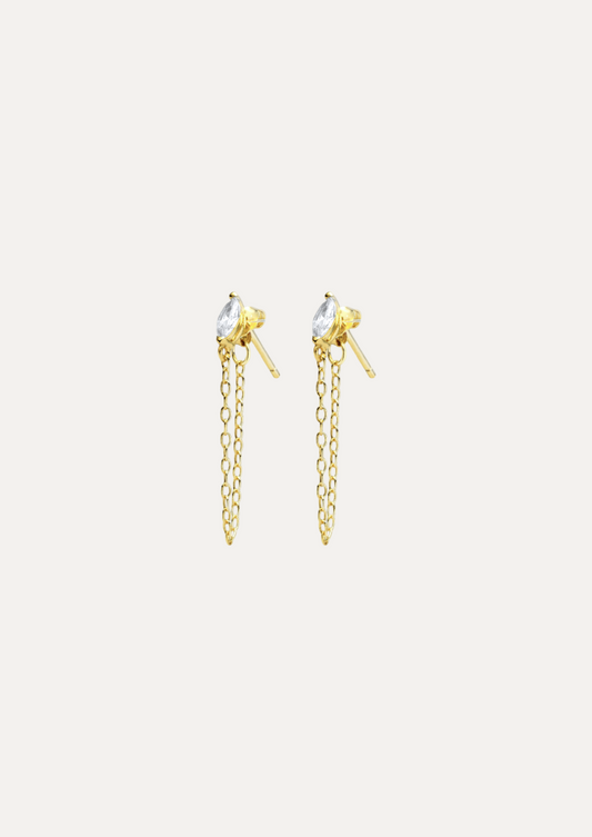 Azure Marquise-Cut Chain Earrings