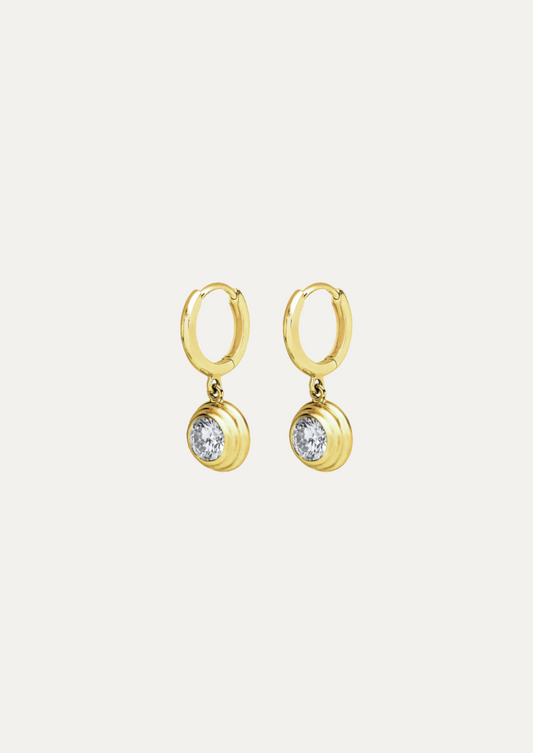 Écume Bezel Diamond Drop Earrings