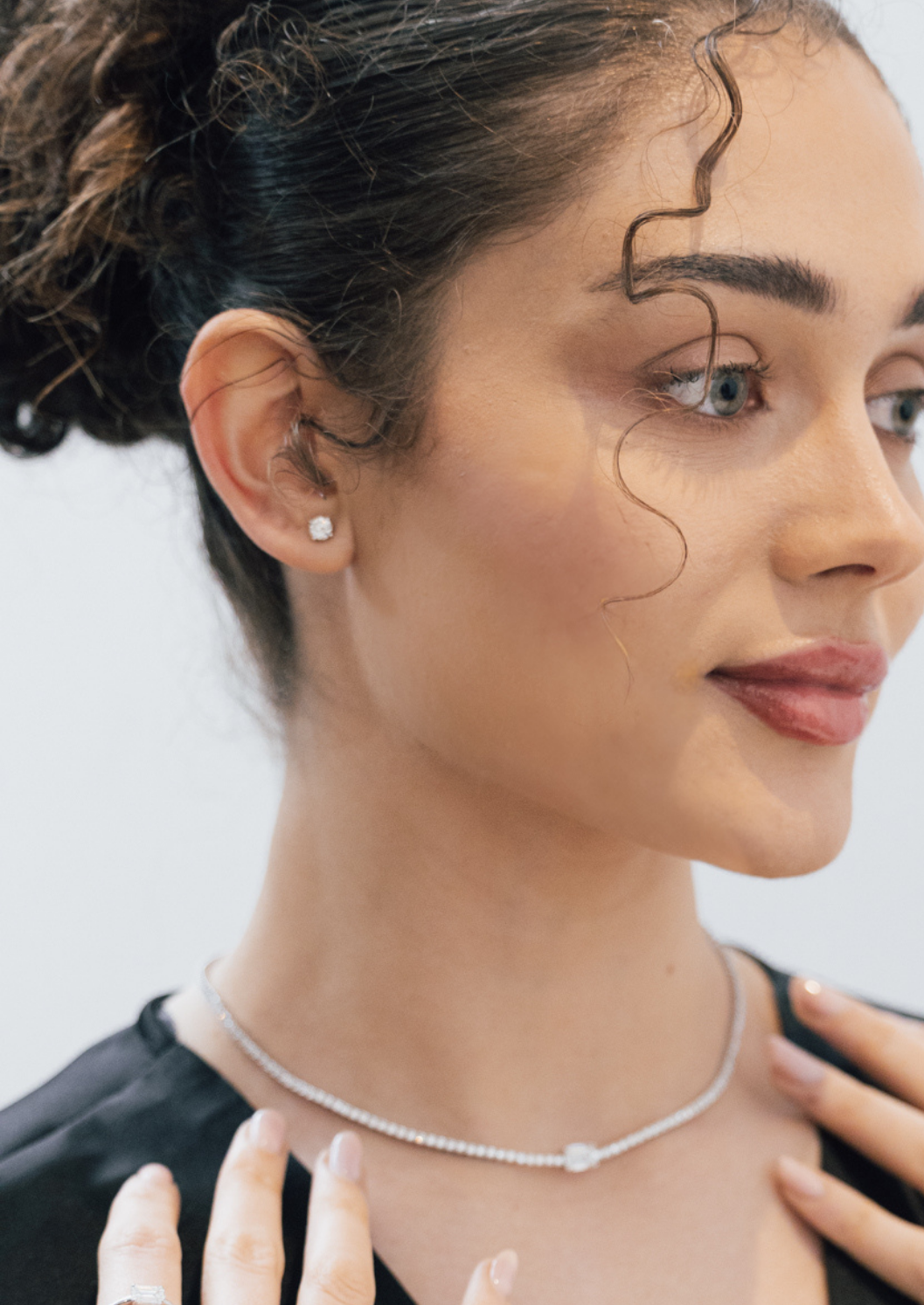 Lea Round-Cut Diamond Stud Earrings - Daiya Jewels 