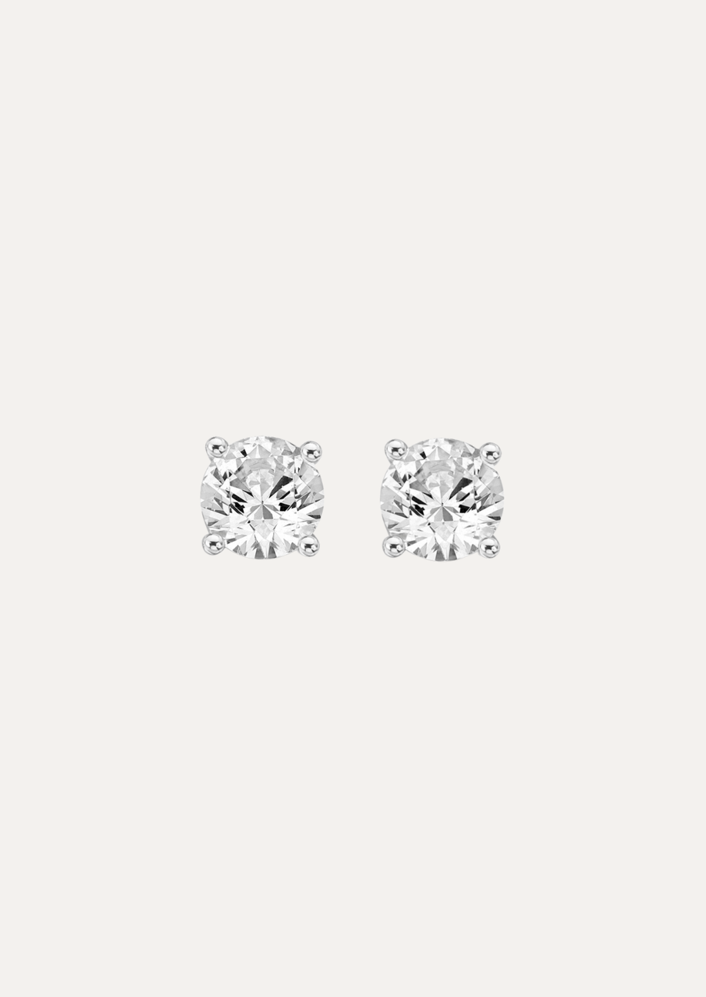 Lea Round-Cut Diamond Stud Earrings - Daiya Jewels 