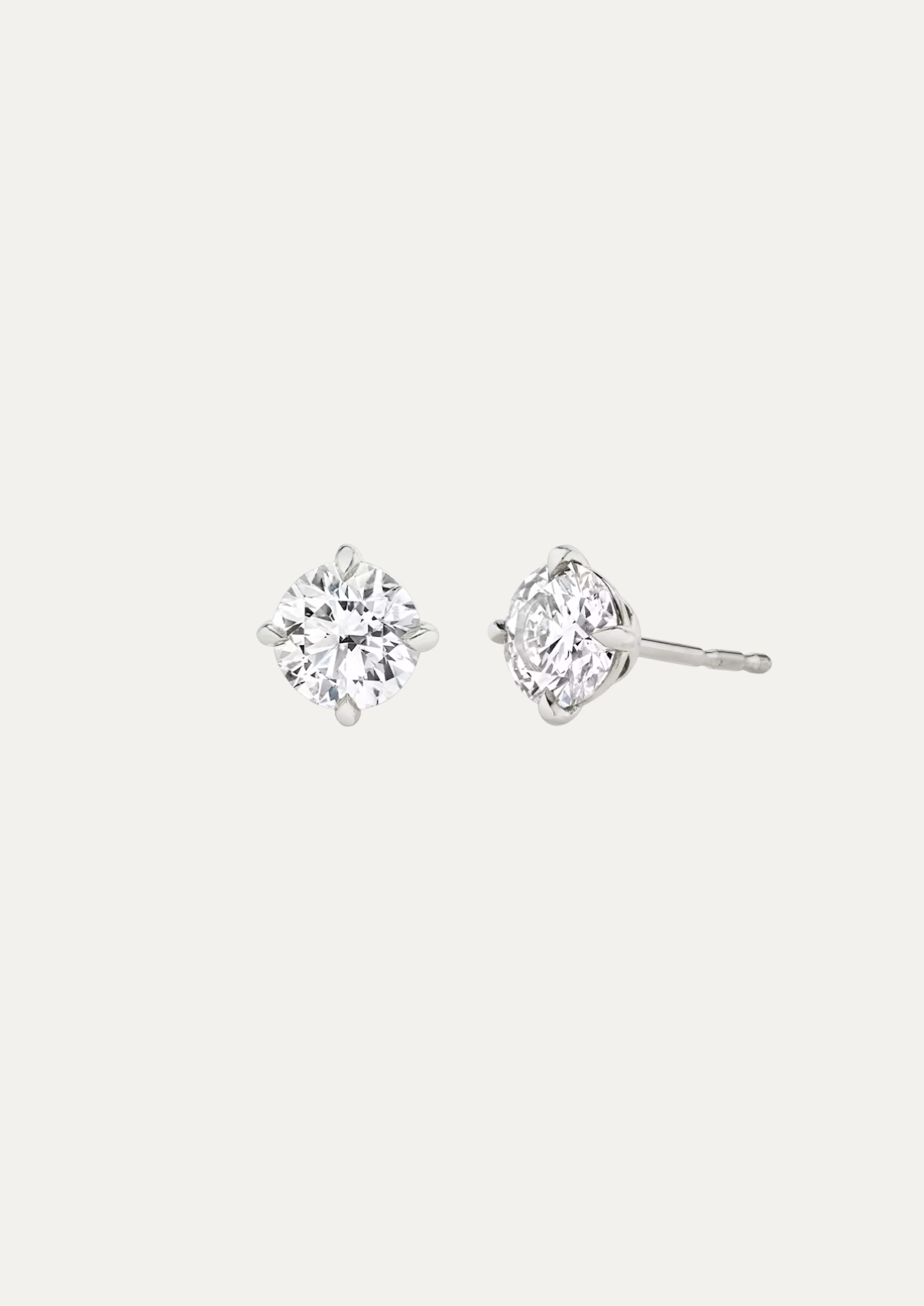Lea Round-Cut Diamond Stud Earrings - Daiya Jewels  Main image