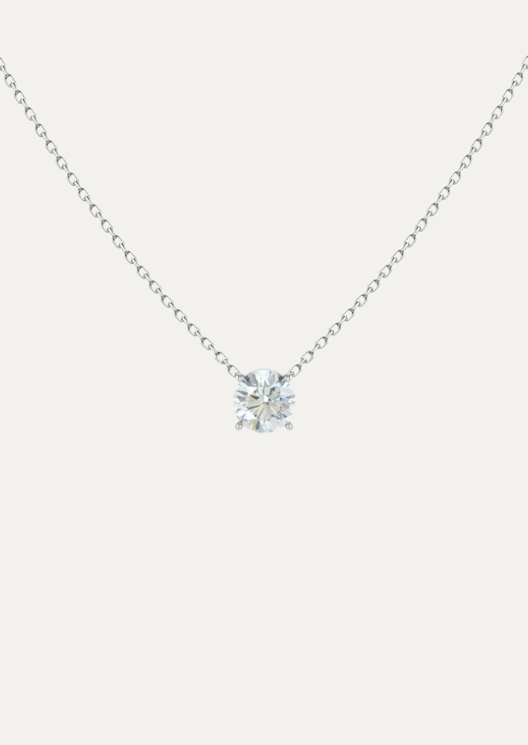 Lea Round Diamond Solitaire Necklace - Daiya Jewels 