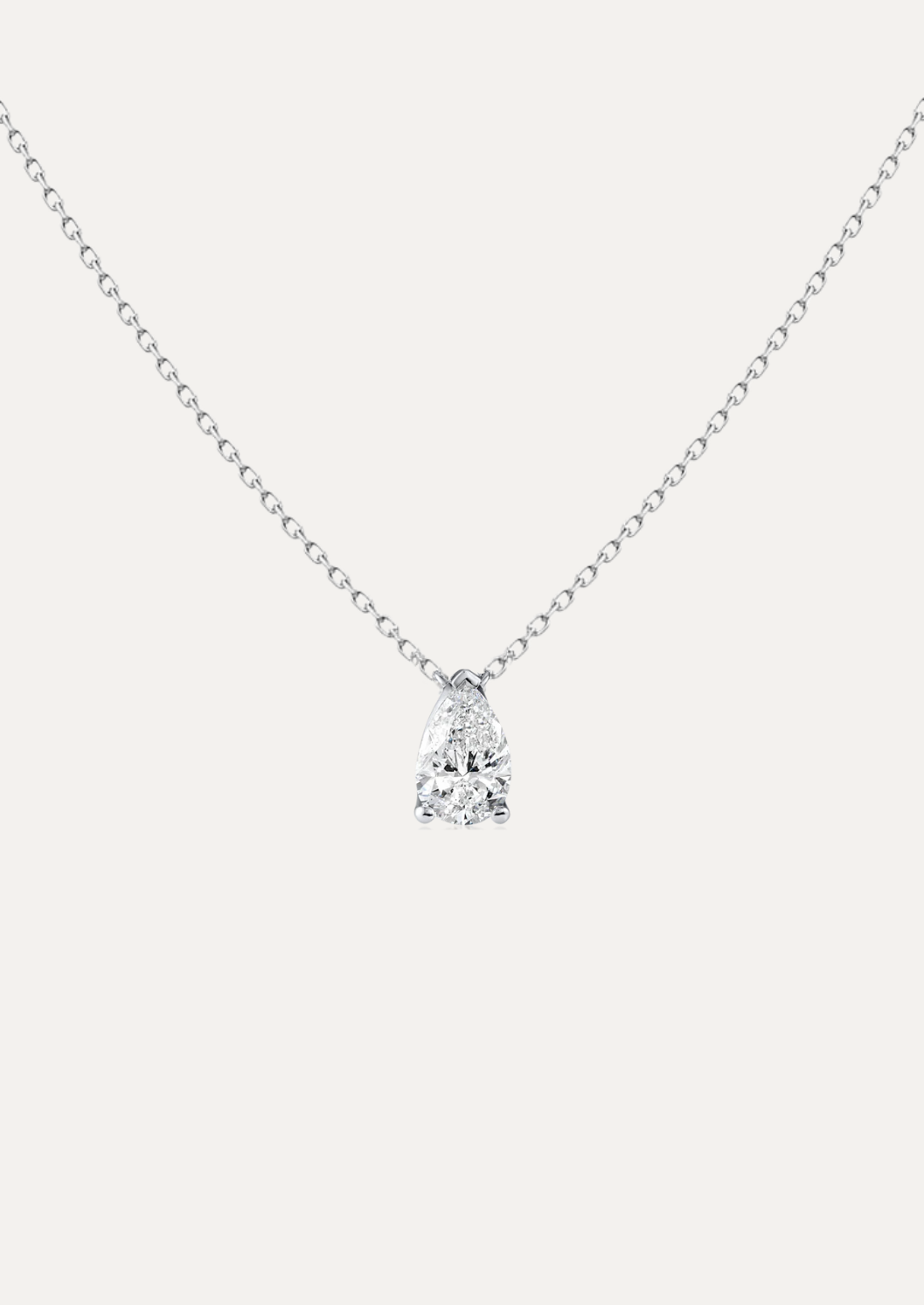 Zoe Pear Diamond Solitaire Necklace - Daiya Jewels 